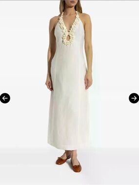 Cult Gaia Women's White Flower-Appliqué Halterneck Dress